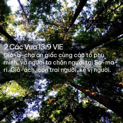 Picture 02 - 2 Các Vua 13:9 VIE - Giô-a-cha an giấc cùng các tổ phụ mình, - Bible Verse Picture