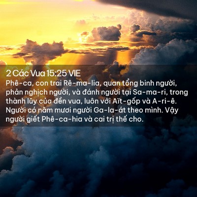 Picture 02 - 2 Các Vua 15:25 VIE - Phê-ca, con trai Rê-ma-lia, quan tổng binh - Bible Verse Picture