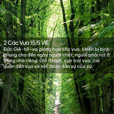 Picture 02 - 2 Các Vua 15:5 VIE - Đức Giê-hô-va giáng họa cho vua, khiến - Bible Verse Picture