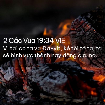 Picture 02 - 2 Các Vua 19:34 VIE - Vì tại cớ ta và Đa-vít, kẻ tôi tớ - Bible Verse Picture