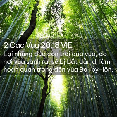 Picture 02 - 2 Các Vua 20:18 VIE - Lại những đứa con trai của vua, do nơi - Bible Verse Picture