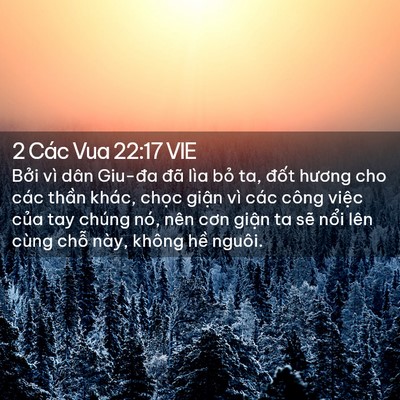 Picture 02 - 2 Các Vua 22:17 VIE - Bởi vì dân Giu-đa đã lìa bỏ ta, đốt - Bible Verse Picture