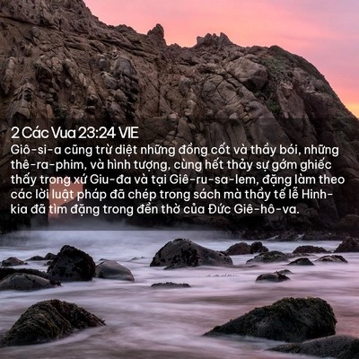 Picture 02 - 2 Các Vua 23:24 VIE - Giô-si-a cũng trừ diệt những đồng - Bible Verse Picture
