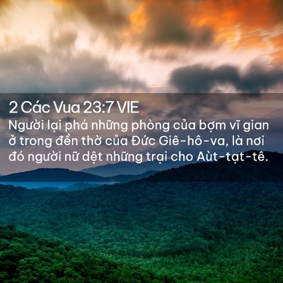Picture 02 - 2 Các Vua 23:7 VIE - Người lại phá những phòng của bợm - Bible Verse Picture