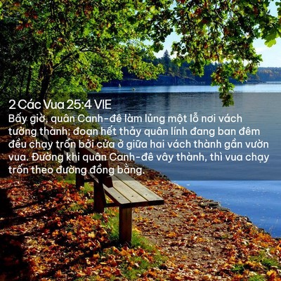 Picture 02 - 2 Các Vua 25:4 VIE - Bấy giờ, quân Canh-đê làm lủng một - Bible Verse Picture