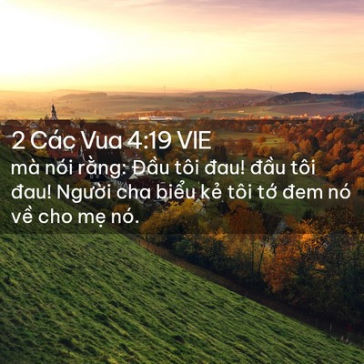 Picture 02 - 2 Các Vua 4:19 VIE - mà nói rằng: Đầu tôi đau! đầu tôi - Bible Verse Picture