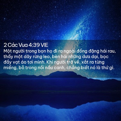 Picture 02 - 2 Các Vua 4:39 VIE - Một người trong bọn họ đi ra ngoài - Bible Verse Picture