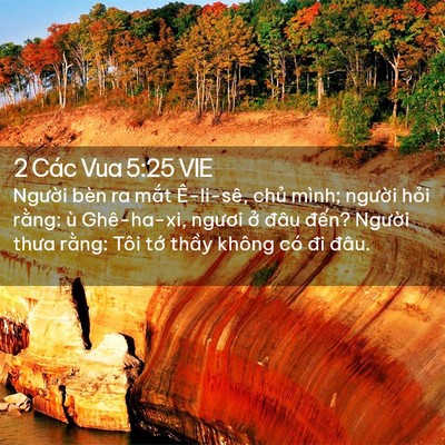 Picture 02 - 2 Các Vua 5:25 VIE - Người bèn ra mắt Ê-li-sê, chủ mình; - Bible Verse Picture