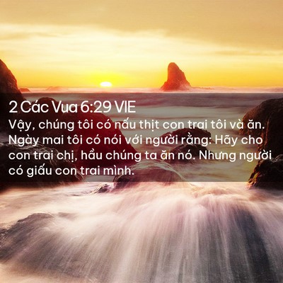 Picture 02 - 2 Các Vua 6:29 VIE - Vậy, chúng tôi có nấu thịt con trai tôi - Bible Verse Picture