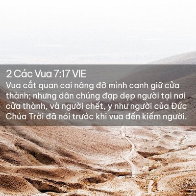 Picture 02 - 2 Các Vua 7:17 VIE - Vua cắt quan cai nâng đỡ mình canh giữ - Bible Verse Picture