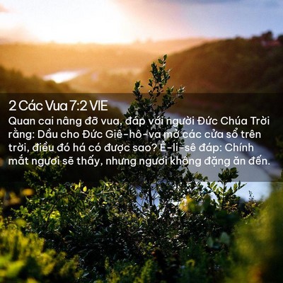 Picture 02 - 2 Các Vua 7:2 VIE - Quan cai nâng đỡ vua, đáp với người - Bible Verse Picture