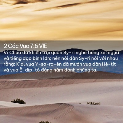 Picture 02 - 2 Các Vua 7:6 VIE - Vì Chúa đã khiến trại quân Sy-ri nghe - Bible Verse Picture