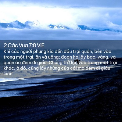 Picture 02 - 2 Các Vua 7:8 VIE - Khi các người phung kia đến đầu trại - Bible Verse Picture