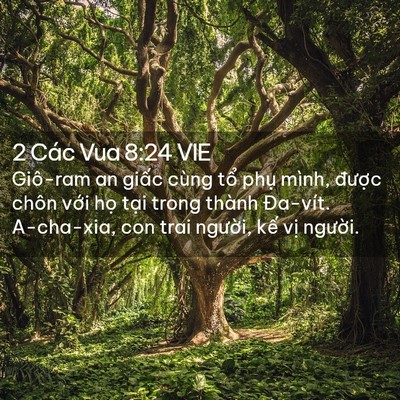 Picture 02 - 2 Các Vua 8:24 VIE - Giô-ram an giấc cùng tổ phụ mình, - Bible Verse Picture