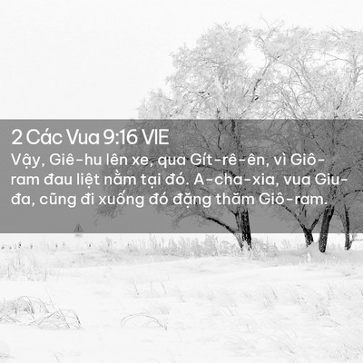 Picture 02 - 2 Các Vua 9:16 VIE - Vậy, Giê-hu lên xe, qua Gít-rê-ên, vì - Bible Verse Picture