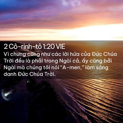 Picture 02 - 2 Cô-rinh-tô 1:20 VIE - Vì chưng cũng như các lời hứa của - Bible Verse Picture