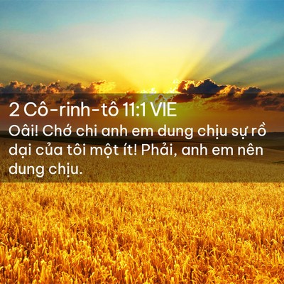 Picture 02 - 2 Cô-rinh-tô 11:1 VIE - Oâi! Chớ chi anh em dung chịu sự rồ - Bible Verse Picture