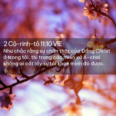 Picture 02 - 2 Cô-rinh-tô 11:10 VIE - Như chắc rằng sự chân thật của - Bible Verse Picture