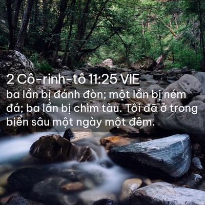Picture 02 - 2 Cô-rinh-tô 11:25 VIE - ba lần bị đánh đòn; một lần bị ném - Bible Verse Picture