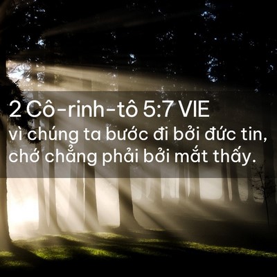 Picture 02 - 2 Cô-rinh-tô 5:7 VIE - vì chúng ta bước đi bởi đức tin, chớ - Bible Verse Picture