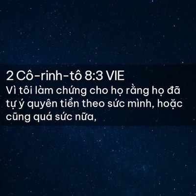 Picture 02 - 2 Cô-rinh-tô 8:3 VIE - Vì tôi làm chứng cho họ rằng họ đã - Bible Verse Picture