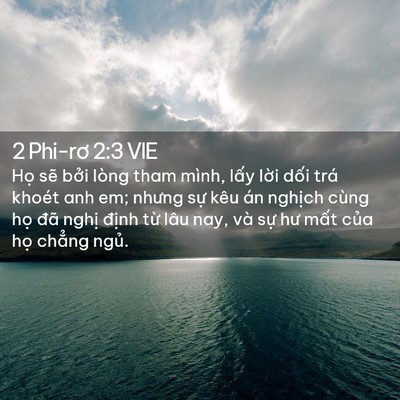 Picture 02 - 2 Phi-rơ 2:3 VIE - Họ sẽ bởi lòng tham mình, lấy lời - Bible Verse Picture