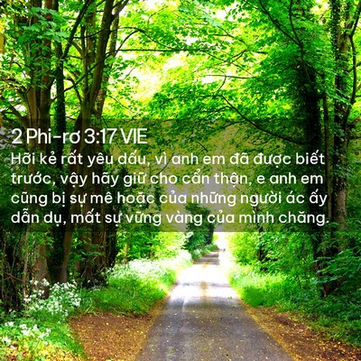 Picture 02 - 2 Phi-rơ 3:17 VIE - Hỡi kẻ rất yêu dấu, vì anh em đã - Bible Verse Picture