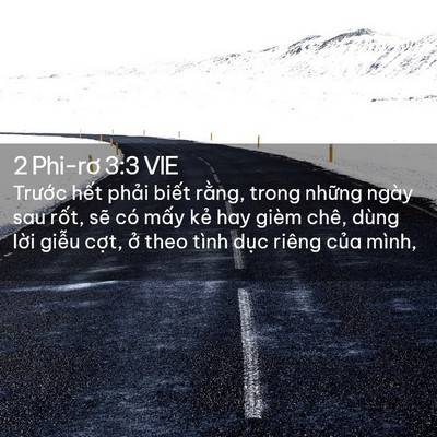 Picture 02 - 2 Phi-rơ 3:3 VIE - Trước hết phải biết rằng, trong - Bible Verse Picture