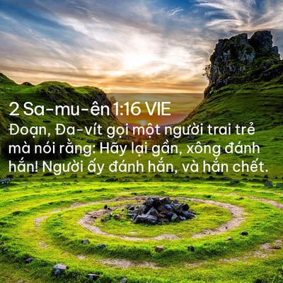 Picture 02 - 2 Sa-mu-ên 1:16 VIE - Đoạn, Đa-vít gọi một người trai trẻ - Bible Verse Picture