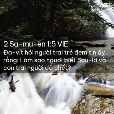 Picture 02 - 2 Sa-mu-ên 1:5 VIE - Đa-vít hỏi người trai trẻ đem tin ấy - Bible Verse Picture