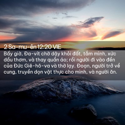 Picture 02 - 2 Sa-mu-ên 12:20 VIE - Bấy giờ, Đa-vít chờ dậy khỏi đất, - Bible Verse Picture