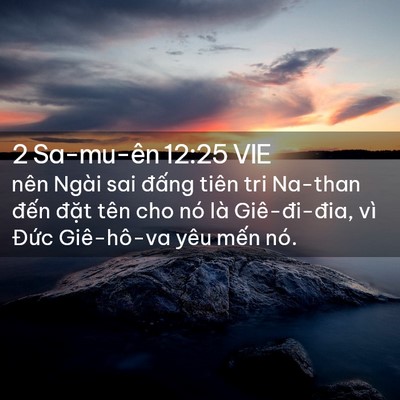 Picture 02 - 2 Sa-mu-ên 12:25 VIE - nên Ngài sai đấng tiên tri Na-than đến - Bible Verse Picture