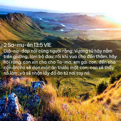 Picture 02 - 2 Sa-mu-ên 13:5 VIE - Giô-na-đáp nói cùng người rằng: Vương - Bible Verse Picture
