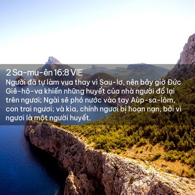 Picture 02 - 2 Sa-mu-ên 16:8 VIE - Người đã tự làm vua thay vì Sau-lơ, - Bible Verse Picture