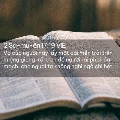 Picture 02 - 2 Sa-mu-ên 17:19 VIE - Vợ của người nầy lấy một cái mền - Bible Verse Picture