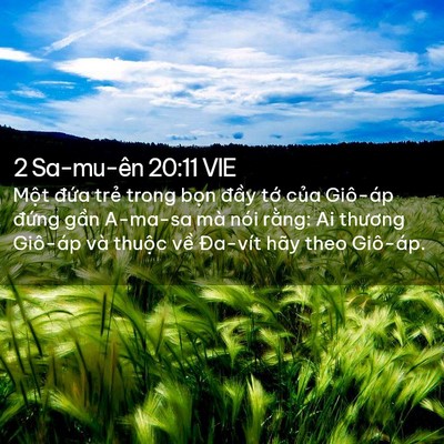 Picture 02 - 2 Sa-mu-ên 20:11 VIE - Một đứa trẻ trong bọn đầy tớ của - Bible Verse Picture