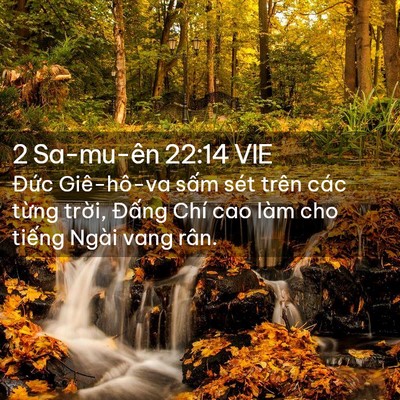 Picture 02 - 2 Sa-mu-ên 22:14 VIE - Đức Giê-hô-va sấm sét trên các từng - Bible Verse Picture