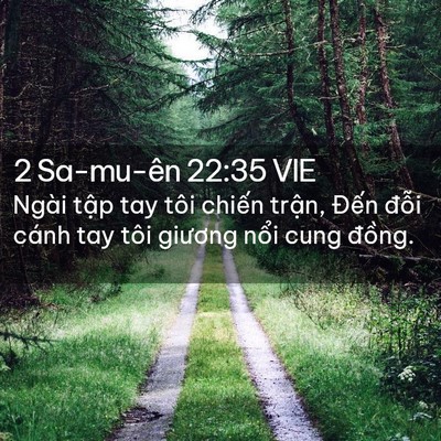 Picture 02 - 2 Sa-mu-ên 22:35 VIE - Ngài tập tay tôi chiến trận, Đến - Bible Verse Picture