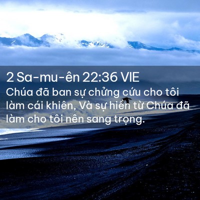 Picture 02 - 2 Sa-mu-ên 22:36 VIE - Chúa đã ban sự chửng cứu cho tôi làm - Bible Verse Picture