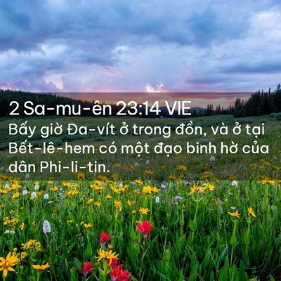 Picture 02 - 2 Sa-mu-ên 23:14 VIE - Bấy giờ Đa-vít ở trong đồn, và ở - Bible Verse Picture