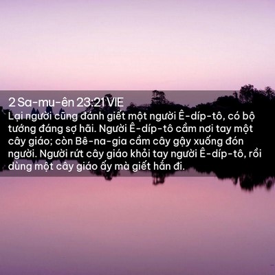 Picture 02 - 2 Sa-mu-ên 23:21 VIE - Lại người cũng đánh giết một người - Bible Verse Picture