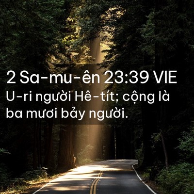 Picture 02 - 2 Sa-mu-ên 23:39 VIE - U-ri người Hê-tít; cộng là ba mươi - Bible Verse Picture