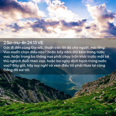 Picture 02 - 2 Sa-mu-ên 24:13 VIE - Gát đi đến cùng Đa-vít, thuật các - Bible Verse Picture