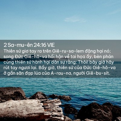 Picture 02 - 2 Sa-mu-ên 24:16 VIE - Thiên sứ giơ tay ra trên Giê-ru-sa-lem - Bible Verse Picture