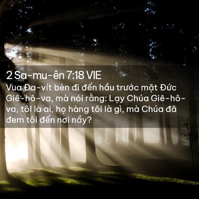 Picture 02 - 2 Sa-mu-ên 7:18 VIE - Vua Đa-vít bèn đi đến hầu trước mặt - Bible Verse Picture