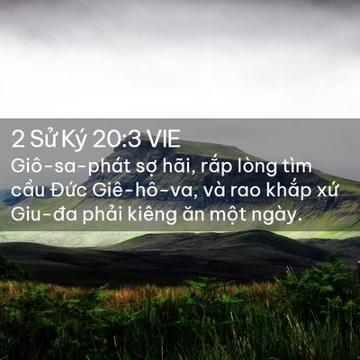 Picture 02 - 2 Sử Ký 20:3 VIE - Giô-sa-phát sợ hãi, rắp lòng tìm cầu - Bible Verse Picture