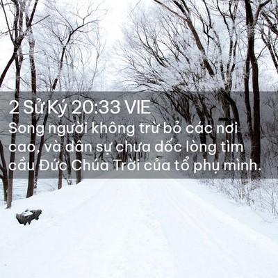 Picture 02 - 2 Sử Ký 20:33 VIE - Song người không trừ bỏ các nơi cao, - Bible Verse Picture