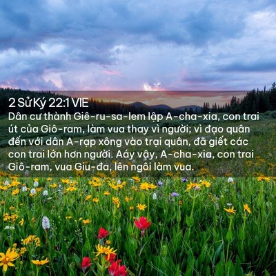 Picture 02 - 2 Sử Ký 22:1 VIE - Dân cư thành Giê-ru-sa-lem lập A-cha-xia, - Bible Verse Picture