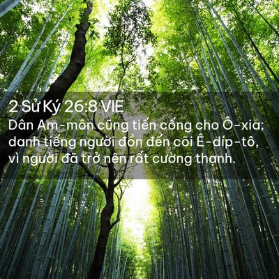 Picture 02 - 2 Sử Ký 26:8 VIE - Dân Am-môn cũng tiến cống cho Ô-xia; danh - Bible Verse Picture