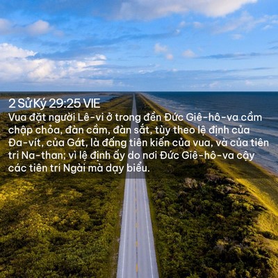 Picture 02 - 2 Sử Ký 29:25 VIE - Vua đặt người Lê-vi ở trong đền - Bible Verse Picture
